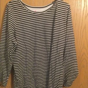 WOMAN within black white stripe long sleeve shirt large A-37